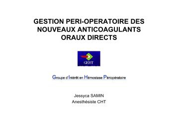 Gestion pÃ©ri opÃ©ratoire des NAO Jessyca Samin