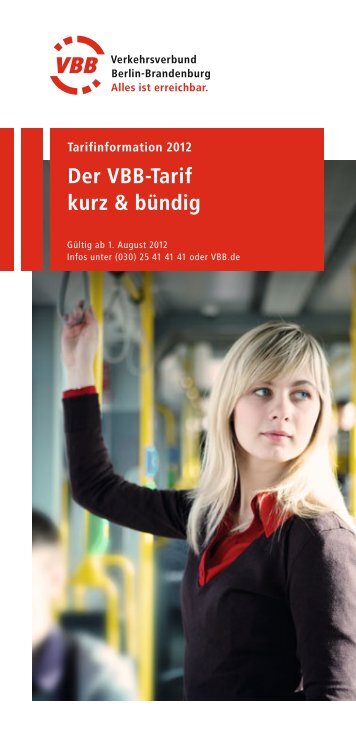 Der VBB-Tarif kurz & bündig - VBB Verkehrsverbund Berlin ...