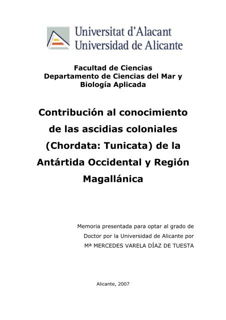 Tesis Doctoral Ascidias antÃ¡rticas Mercedes Varela.pdf - e-IEO