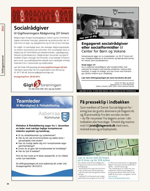SocialrÃ¥dgiveren nr. 14-2012 - Dansk SocialrÃ¥dgiverforening