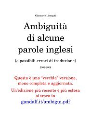 Ambiguità di alcune parole inglesi - Gandalf