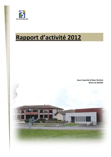 Rapport d'activitÃ© 2012 - Mairie de Balma