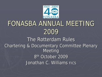 The Rotterdam Rules - FONASBA
