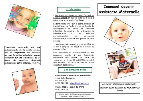 Comment devenir Assistante Maternelle - Mairie de Baud