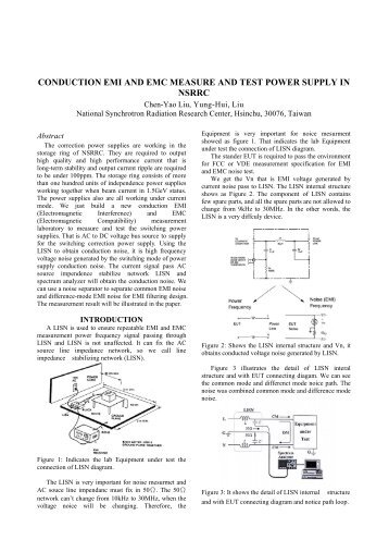 conduction emi and emc measurement and testing in nsrrc power ...