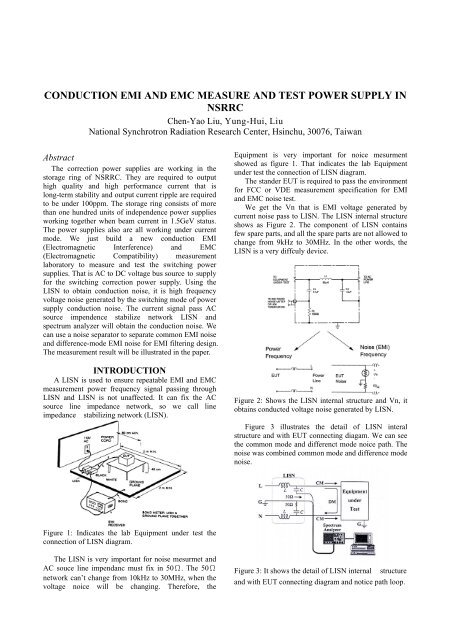 conduction emi and emc measurement and testing in nsrrc power ...