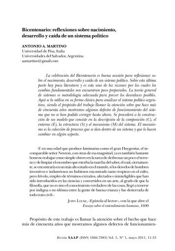 reflexiones sobre nacimiento, desarrollo y caÃ­da de un ... - SciELO