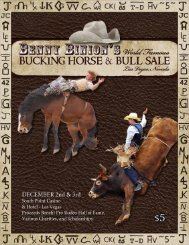 Benny Binion's World Famous WNFR Bucking Horse & Bull Sale
