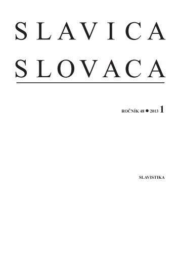 ÄÃ­slo 1 - SlavistickÃ½ Ãºstav JÃ¡na Stanislava SAV