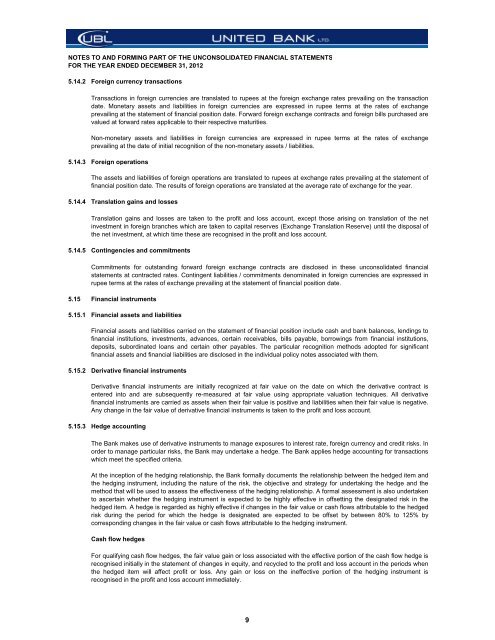 Financial Statements - United Bank Limited