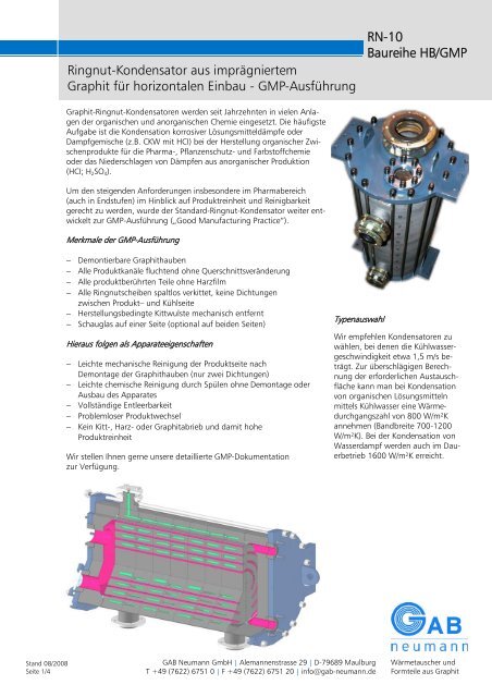 Gmp-Ausführung RN-10 Baureihe HB/GMP - GAB Neumann Gmbh