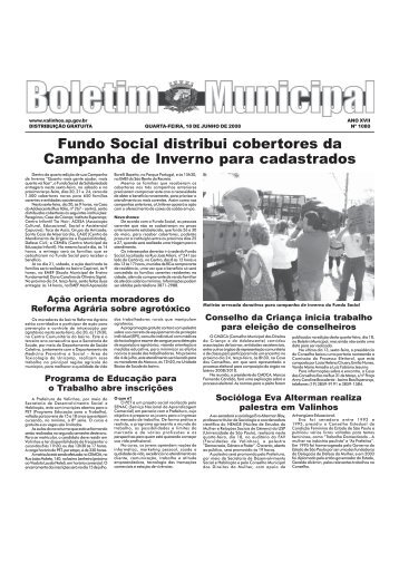 EdiÃ§Ã£o NÂº 1080 - Valinhos - Governo do Estado de SÃ£o Paulo