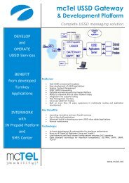 mcTel USSD Gateway