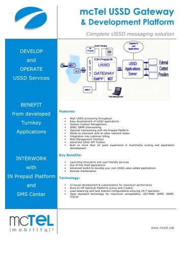 mcTel USSD Gateway