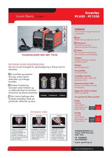 Invertec PC620 - PC1030 Salgsblad.pdf - Sveiseeksperten