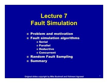 Parallel Fault Simulation - CS Course Webpages