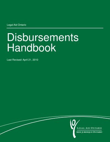 Disbursements Handbook - Legal Aid Ontario