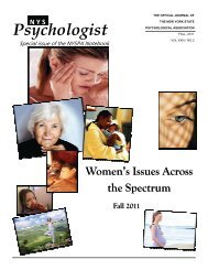 2011 â¢ NYS Psychologist - New York State Psychological Association
