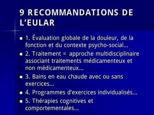 TRAITEMENTS DU SYNDROME FIBROMYALGIQUE