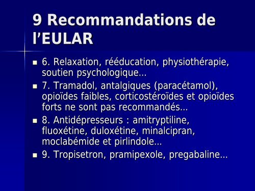 TRAITEMENTS DU SYNDROME FIBROMYALGIQUE