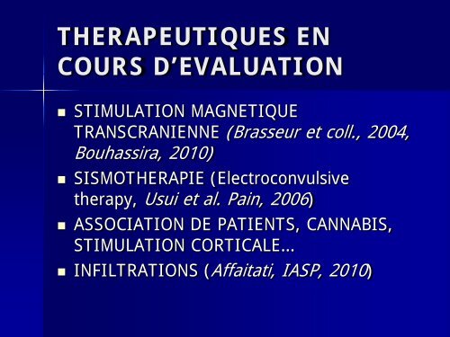 TRAITEMENTS DU SYNDROME FIBROMYALGIQUE