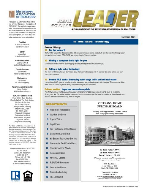 Real Estate LEADER Magazine (Summer 2004) - Mississippi ...