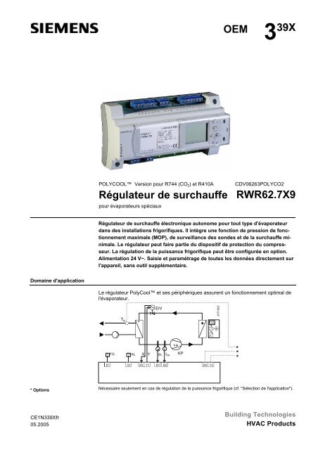 OEM 339X Régulateur de surchauffe RWR62.7X9 - Siemens ...