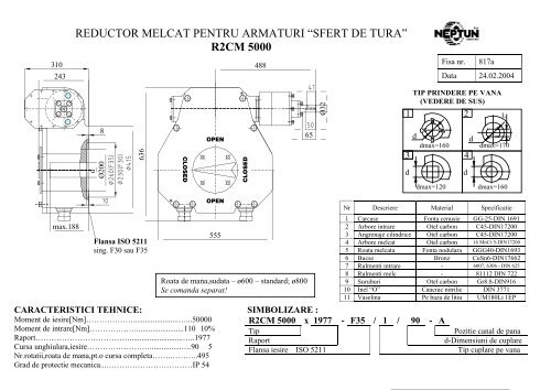 reductor melcat pentru armaturi “sfert de tura” r2cm ... - Neptun Gears