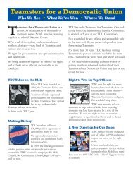 Download the leaflet - Teamsters for a Democratic Union