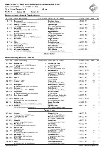 Starterliste - Sportergebnisse.at