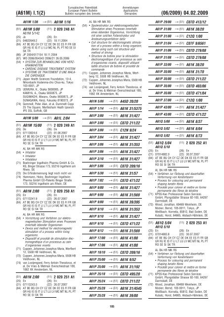 Bulletin 2009/06 - European Patent Office