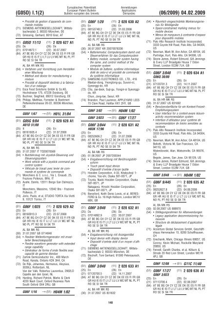 Bulletin 2009/06 - European Patent Office