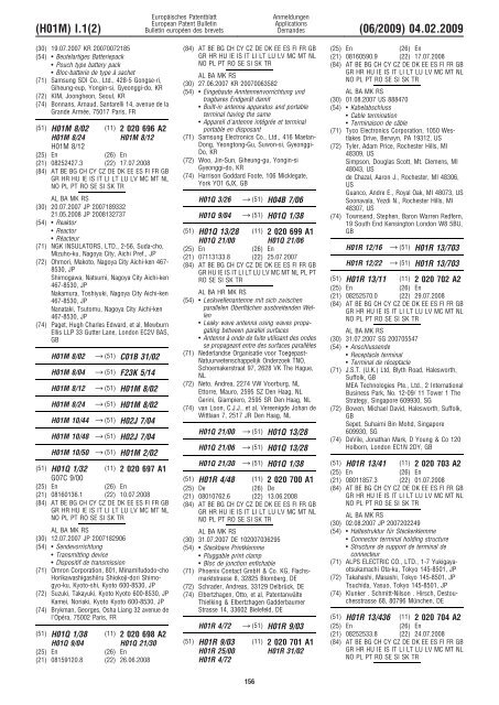 Bulletin 2009/06 - European Patent Office