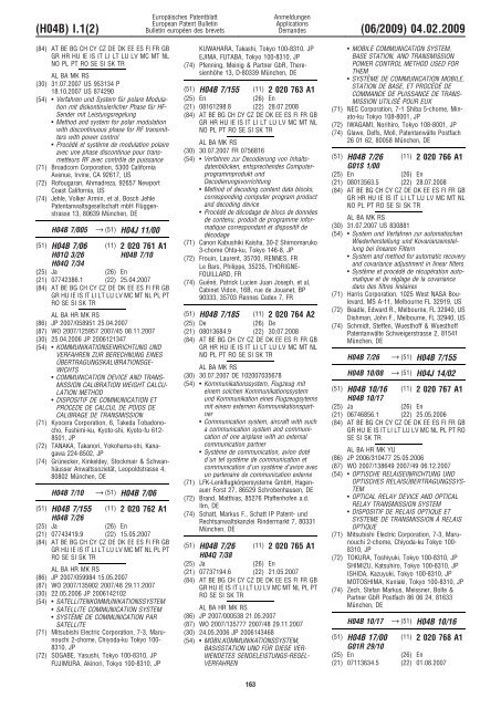 Bulletin 2009/06 - European Patent Office