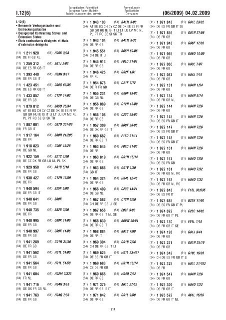 Bulletin 2009/06 - European Patent Office