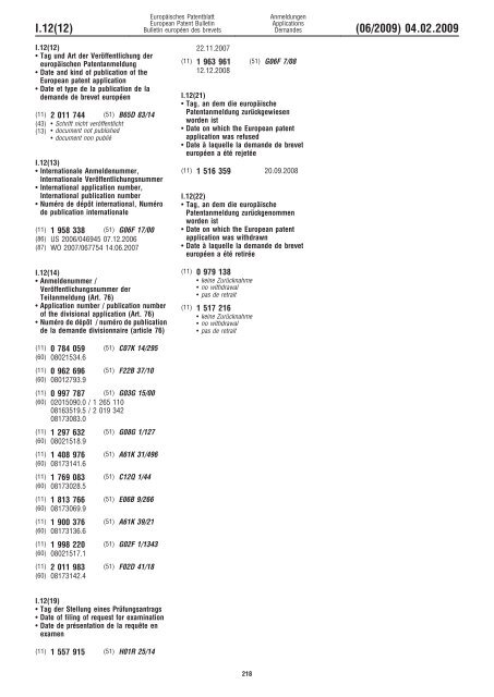 Bulletin 2009/06 - European Patent Office