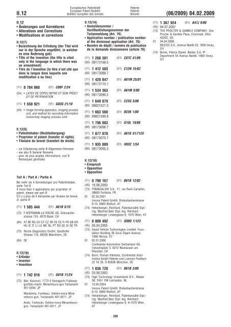 Bulletin 2009/06 - European Patent Office