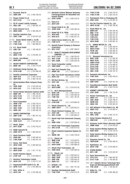 Bulletin 2009/06 - European Patent Office