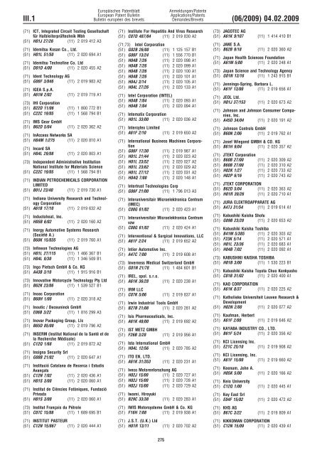 Bulletin 2009/06 - European Patent Office