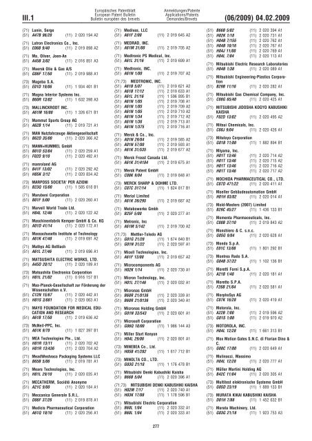 Bulletin 2009/06 - European Patent Office