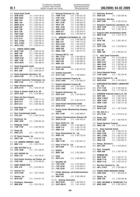 Bulletin 2009/06 - European Patent Office