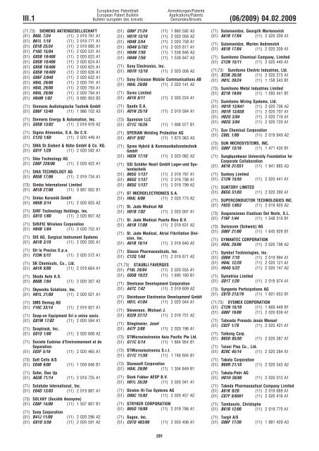 Bulletin 2009/06 - European Patent Office