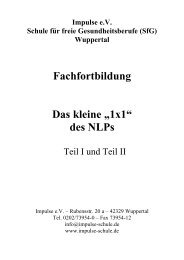 Das kleine Einmaleins des NLP - Impulse eV