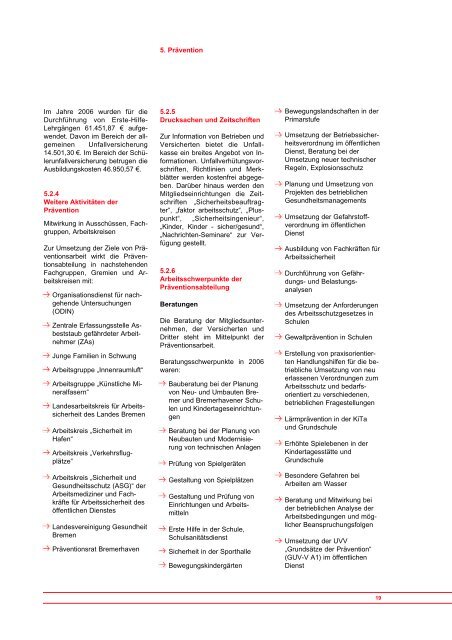 Jahresbericht 2006 (PDF, 906 KB) - Unfallkasse Freie Hansestadt ...