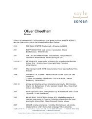 Oliver Cheetham - Sayle Screen