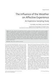 The Influence of the Weather on Affective Experience