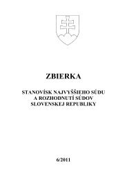 StanoviskÃ¡ a rozhodnutia 06/2011 - NajvyÅ¡Å¡Ã­ sÃºd Slovenskej republiky