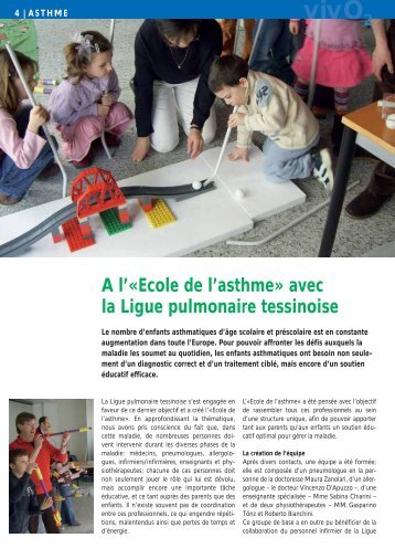 A l'«Ecole de l'asthme» avec la Ligue pulmonaire tessinoise