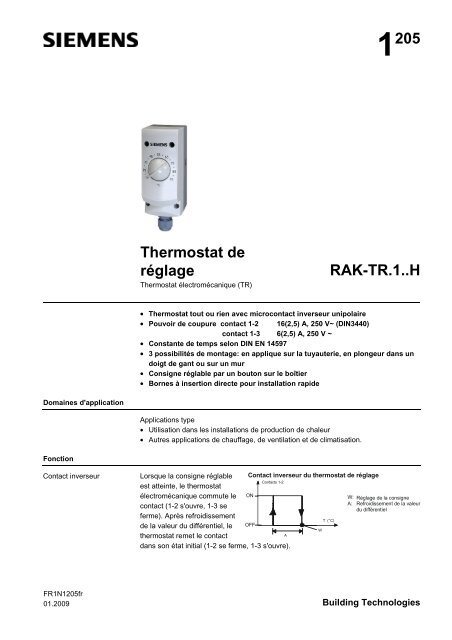 Termostato Siemens RAK-TR.1000B-H