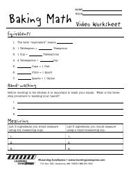 Baking Math Video Worksheet Answers - Worksheet Addition